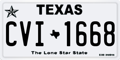 TX license plate CVI1668