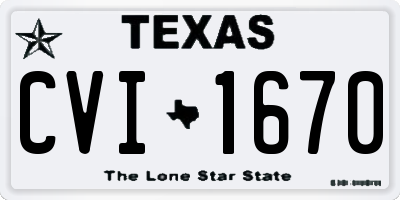 TX license plate CVI1670