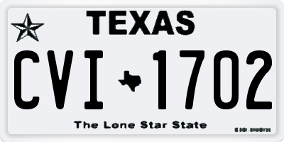 TX license plate CVI1702