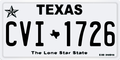 TX license plate CVI1726