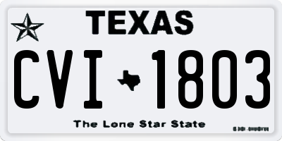 TX license plate CVI1803