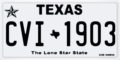 TX license plate CVI1903