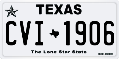 TX license plate CVI1906