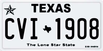 TX license plate CVI1908