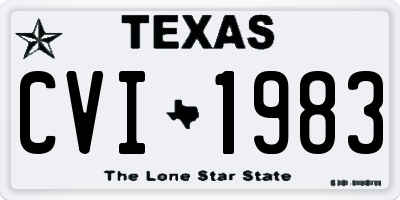 TX license plate CVI1983