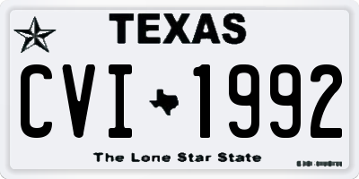 TX license plate CVI1992