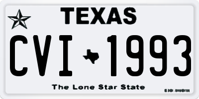 TX license plate CVI1993