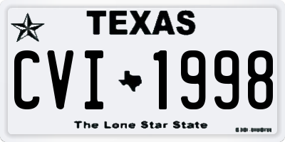 TX license plate CVI1998