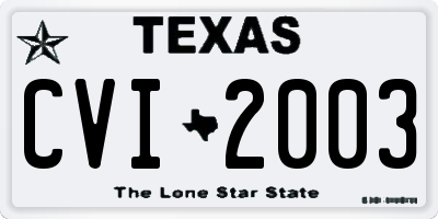TX license plate CVI2003