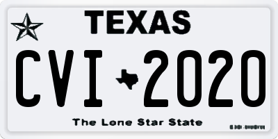 TX license plate CVI2020