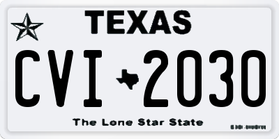 TX license plate CVI2030