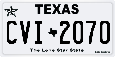 TX license plate CVI2070