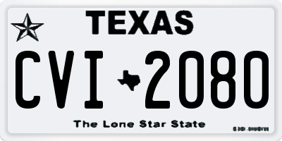 TX license plate CVI2080