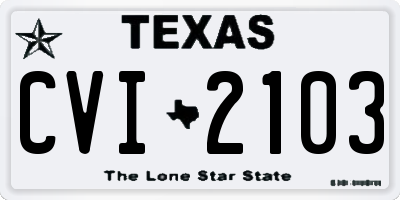 TX license plate CVI2103