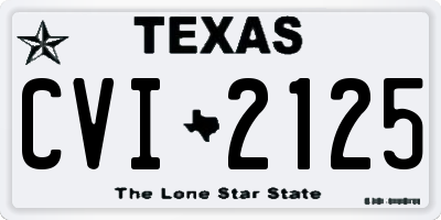TX license plate CVI2125
