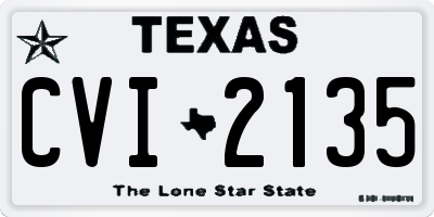 TX license plate CVI2135