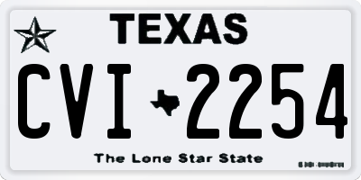 TX license plate CVI2254