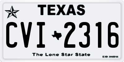 TX license plate CVI2316