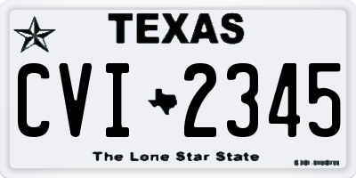 TX license plate CVI2345