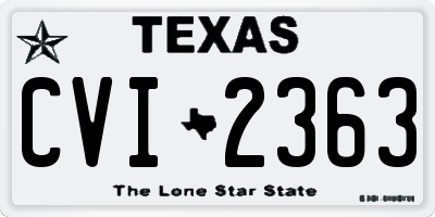 TX license plate CVI2363