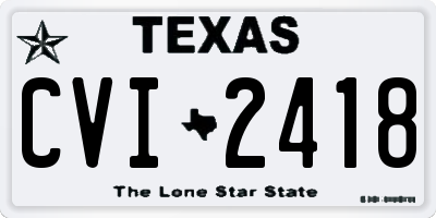 TX license plate CVI2418