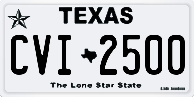 TX license plate CVI2500