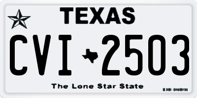 TX license plate CVI2503