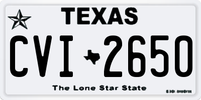 TX license plate CVI2650