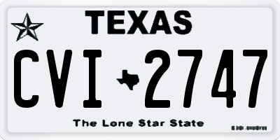 TX license plate CVI2747