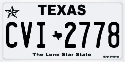 TX license plate CVI2778