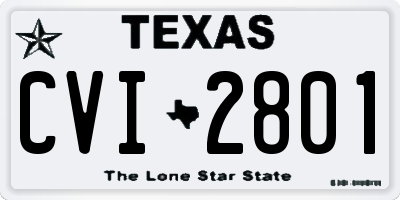 TX license plate CVI2801