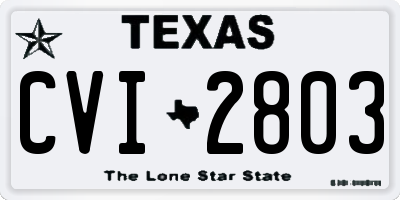 TX license plate CVI2803