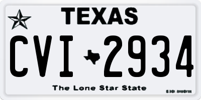TX license plate CVI2934