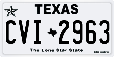 TX license plate CVI2963