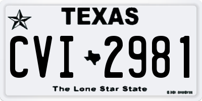 TX license plate CVI2981