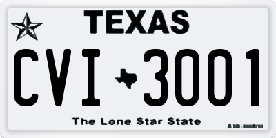 TX license plate CVI3001