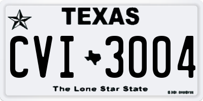 TX license plate CVI3004