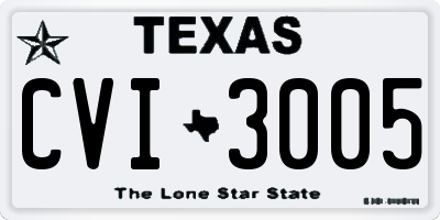 TX license plate CVI3005