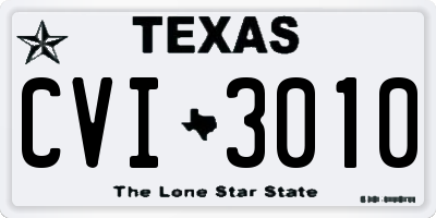 TX license plate CVI3010