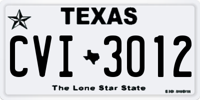 TX license plate CVI3012