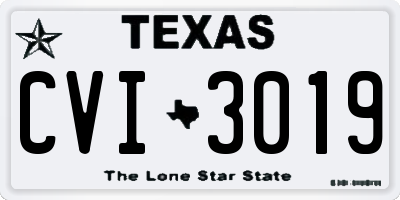 TX license plate CVI3019