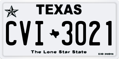 TX license plate CVI3021