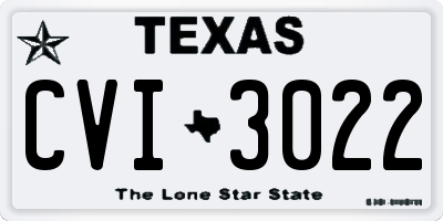 TX license plate CVI3022