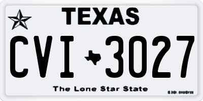 TX license plate CVI3027