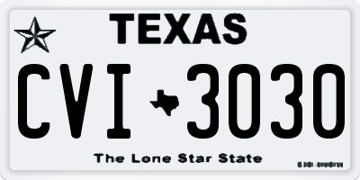 TX license plate CVI3030