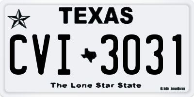 TX license plate CVI3031