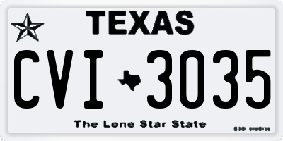 TX license plate CVI3035