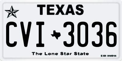 TX license plate CVI3036