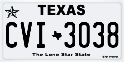 TX license plate CVI3038