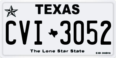 TX license plate CVI3052